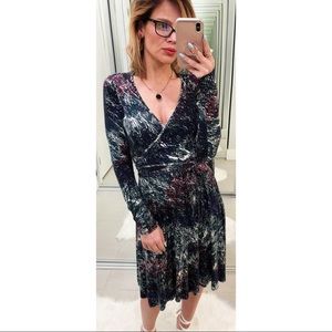 Rachel Pally>Print Stretch Jersey Knit Wrap Dress